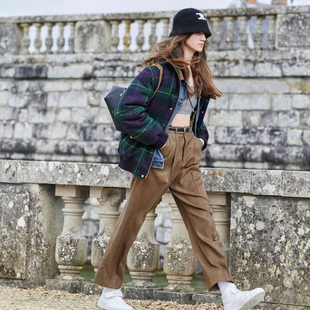 [블랙핑크 리사님 착용] 셀린느 마가렛 울 체크 팬츠