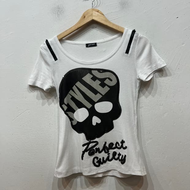 garnet JPN 락펑크 스컬 반팔 티셔츠 우먼즈