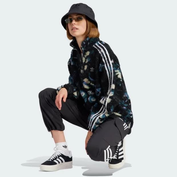 아디다스 플라워 플리스 반집업