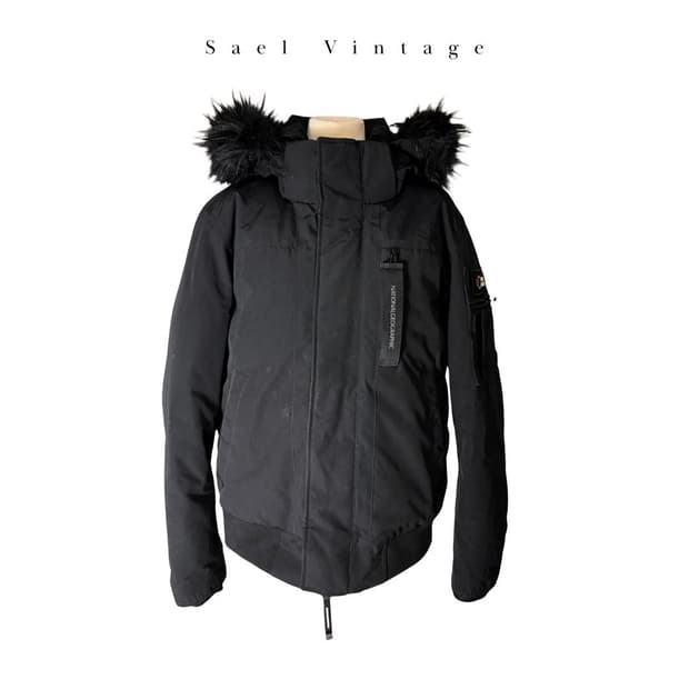 내셔널지오그래픽 타루가 숏 패딩 M 올블랙