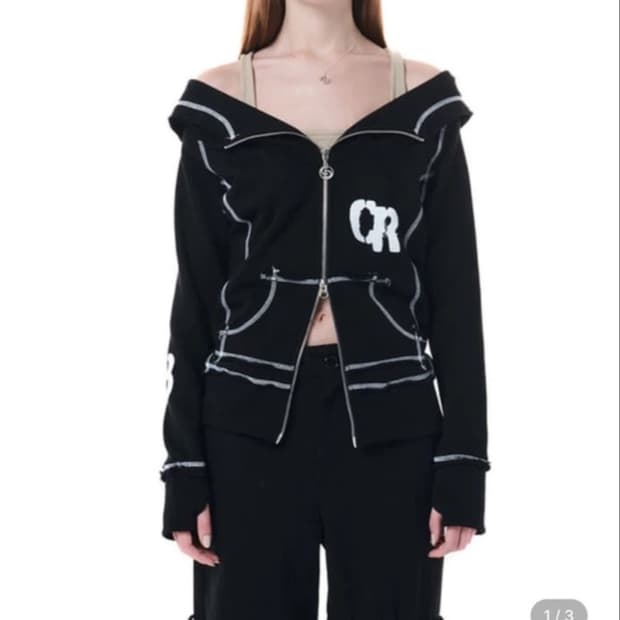 세릭 오프숄더 후드집업