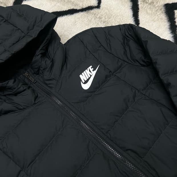 [L]나이키NSW 덕다운 후드 롱패딩/블랙