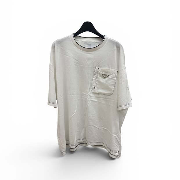 Prada Triangle Logo Pocket Cotton Tshirt