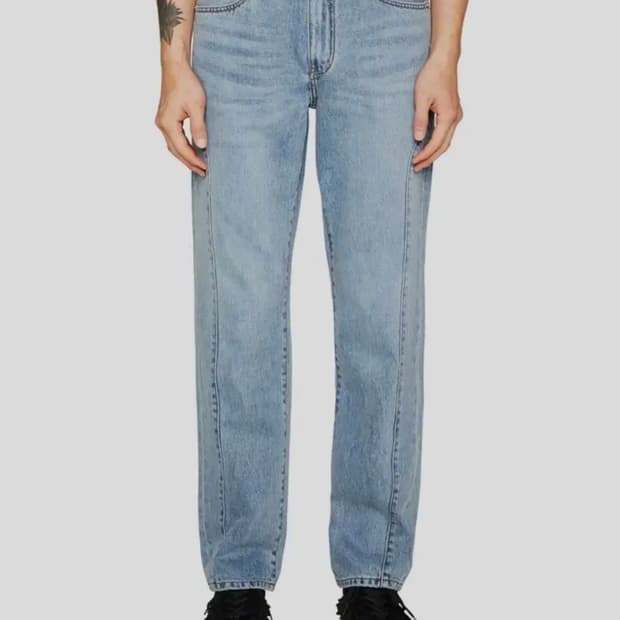 랩101 톰 사이드 라운딩 미드 블루 스톤워시 32사이즈