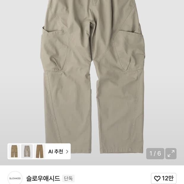 (S) 슬로우애시드 아웃 포켓 핀턱 팬츠