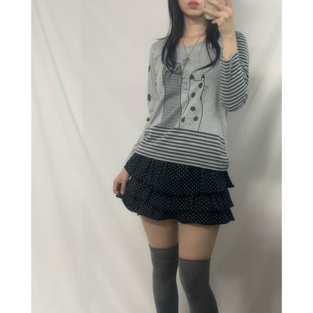 도트 프릴 스커트