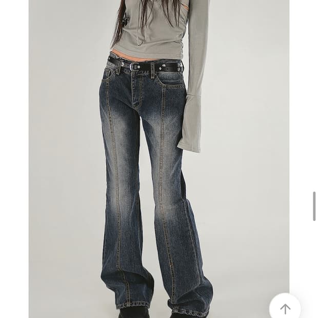 시크윈 잼 로우웨스트 진청 슬림 부츠컷 데님진 L