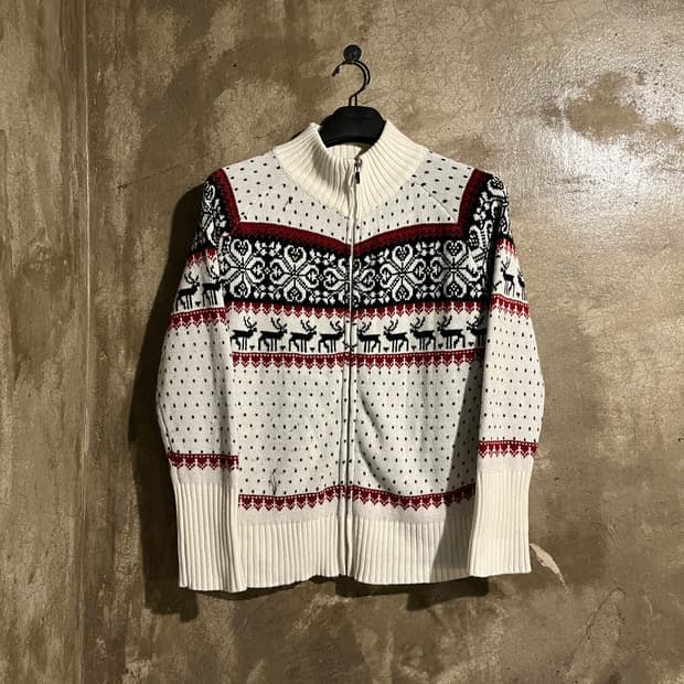 빈티지 니트 집업