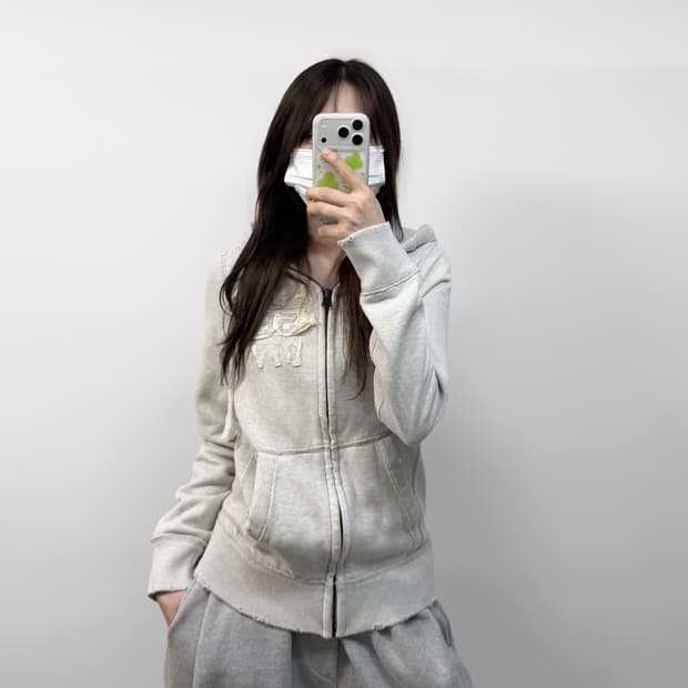 아베크롬비 A&F 로고 후드집업 그레이
