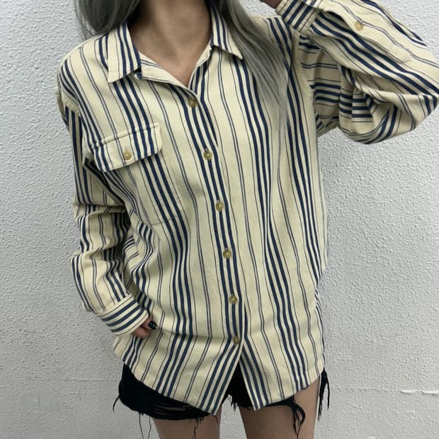 폴로 랄프로렌 컨츄리 베이비블루 단가라 셔츠 L