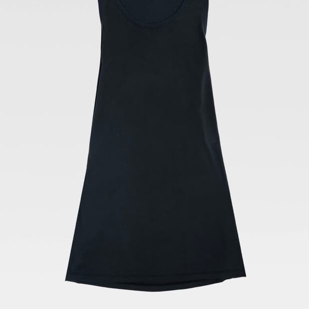 아마베 open back modal dress (washed black)