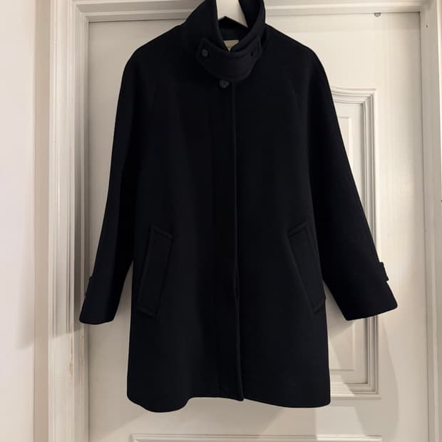 울90 퍼넬넥  하프 코트 