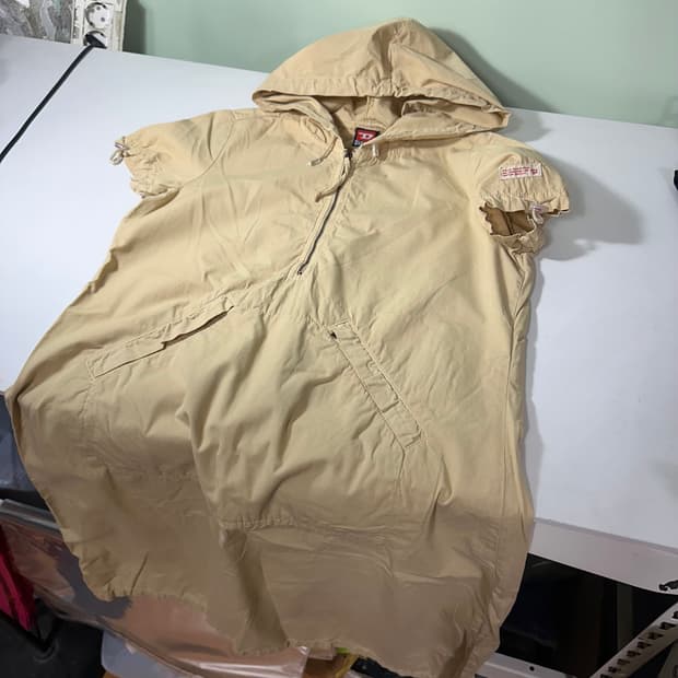 우먼M 디젤 파스텔베이지 써머코튼 A라인 후디 코튼 롱원피스