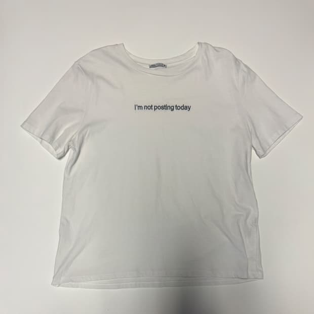 자라 Zara 레터링 스펠로고 반팔 티셔츠 화이트 M ~ L