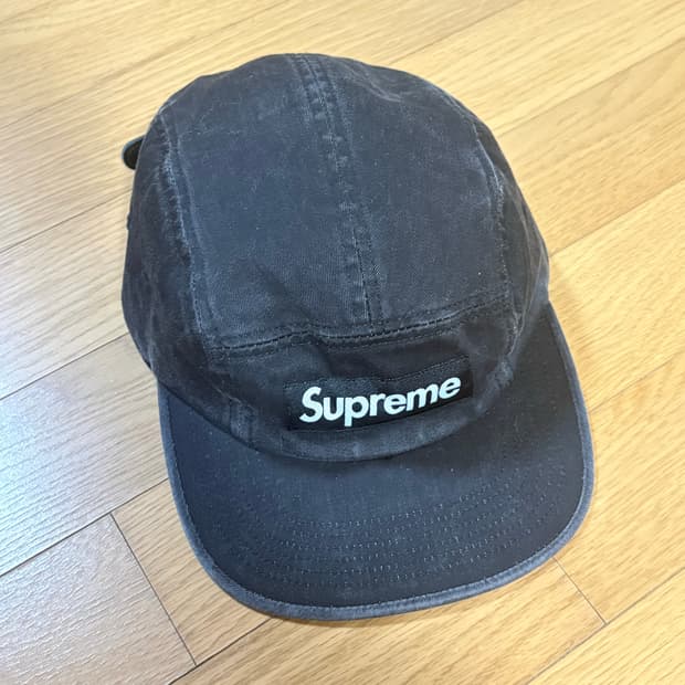 슈프림 워시드 치노 트윌 캠프캡 블랙 - 25SS