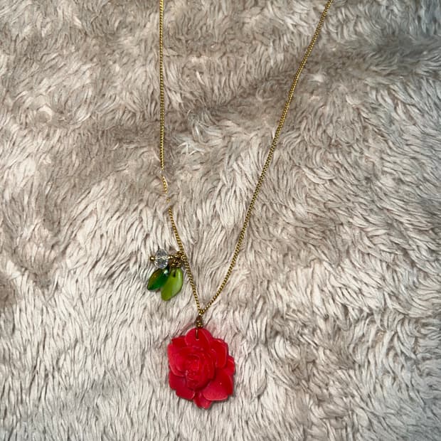엔틱깔 페어리 장미 골드체인 빈티지 목걸이