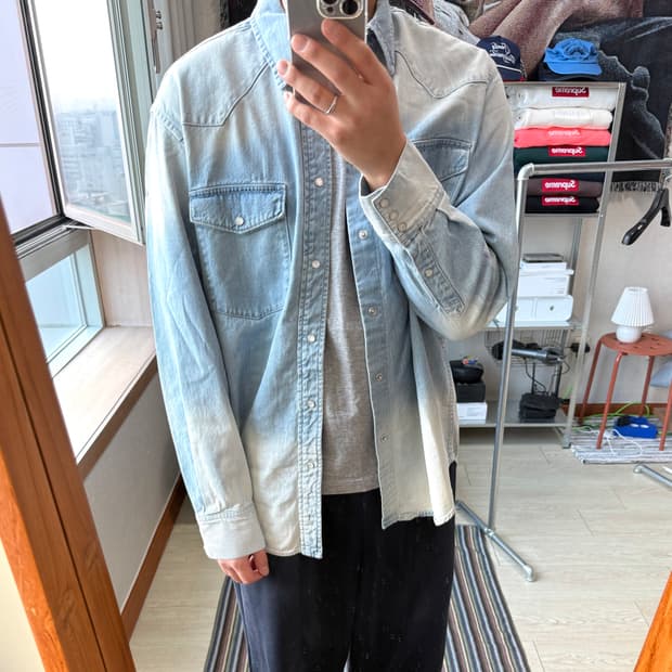 포터리 데님 셔츠 자켓