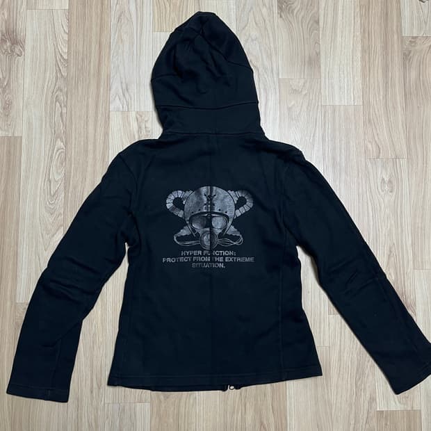 BA-TSU CLUB 페이스마스크 후드 집업 y2k 헤이세이 레트로 펑크