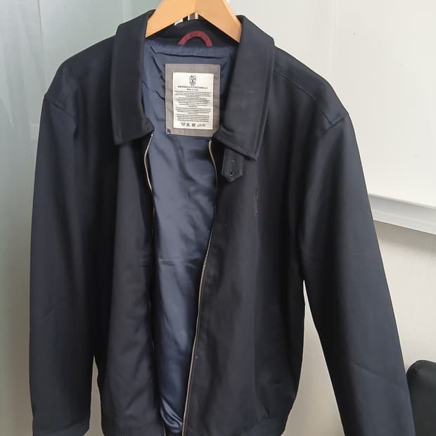 브루넬로 쿠치넬리 네이비 테크니컬 블루종 자켓