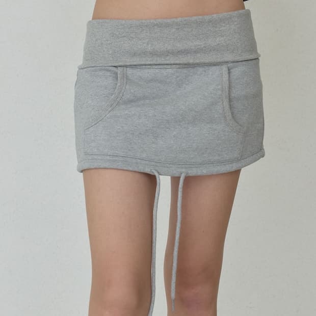 오데스 HOODIE POUCH SKIRTS - GREY