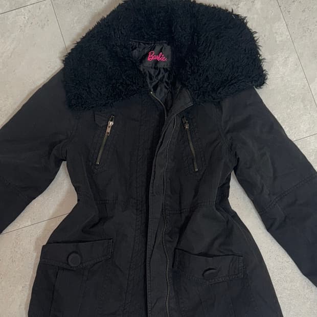 barbie 하이넥 무스탕 패딩점퍼