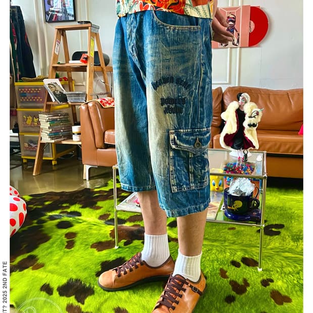 JPN Vintage Cargo Denim Bermuda Shorts