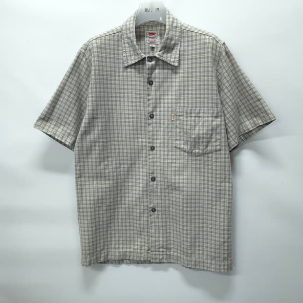 리바이스 90s 빈티지 화이트탭 체크 반팔 셔츠 (95100)
