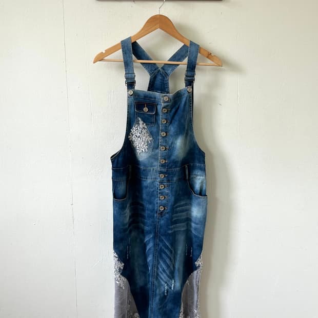 Japan vtg 멜빵 원피스