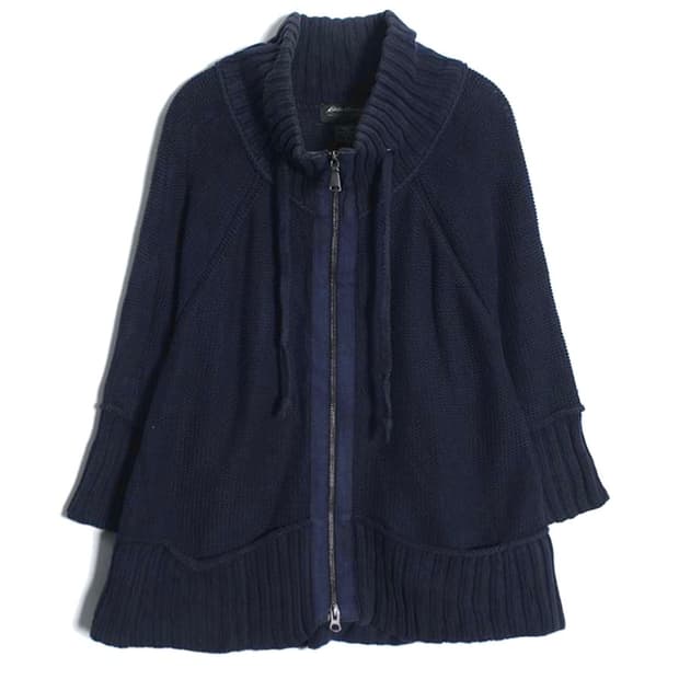 에디바우어 빈티지 니트 집업 네이비