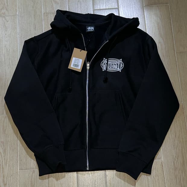 스투시 챔피온 오벌 집 후디 후드집업 블랙