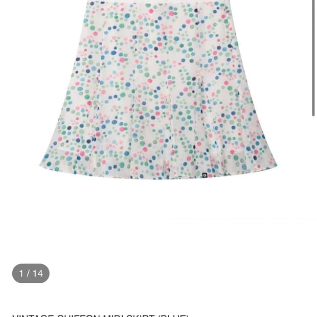 vintage chiffon midi skirt blue