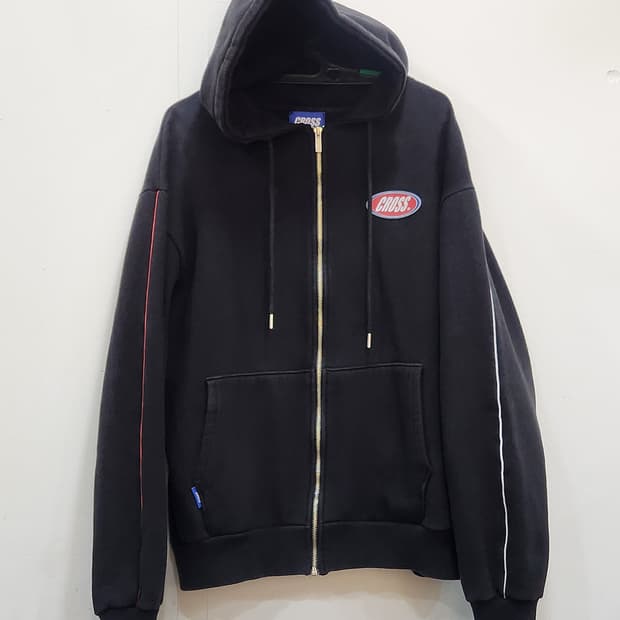 [L] 크로스드레슬리 블랙 약기모 후드집업 L사이즈