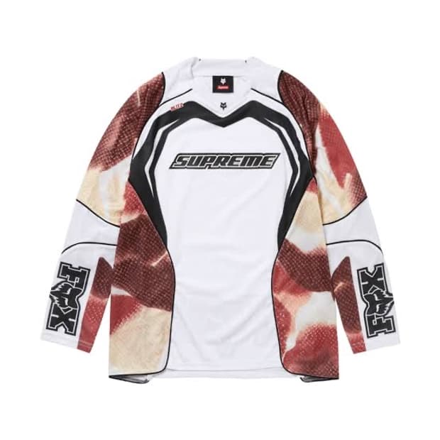 슈프림 23fw 폭스 레이싱 저지 화이트 m사이즈