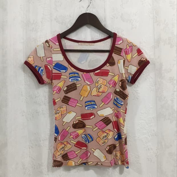 HYSTERIC GLAMOUR ice cream ringer top