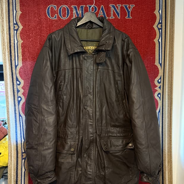 90년대 Leather Duckdown Parka XXL