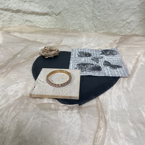 빈티지 연한 그레이 오리엔탈 밴딩 회전 팔찌