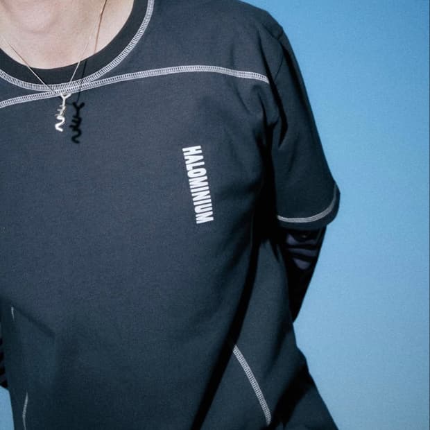 할로미늄 cotrast stitch 반팔 M
