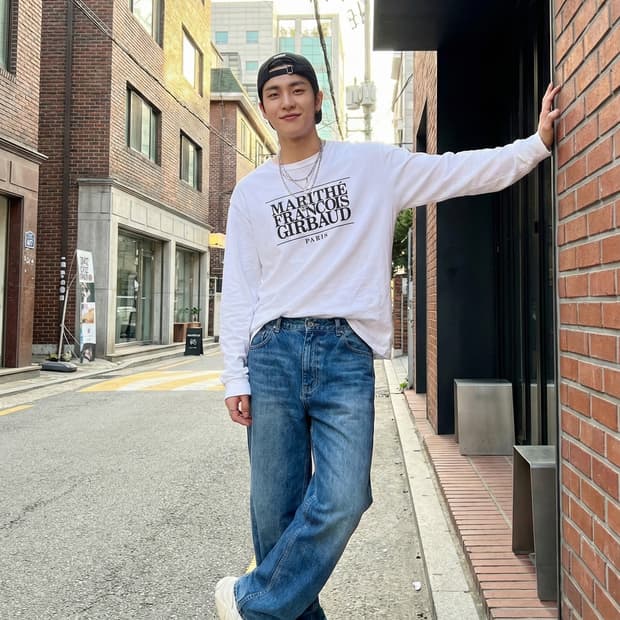 마리떼 프랑소와 저버 화이트 긴팔 티셔츠_XL