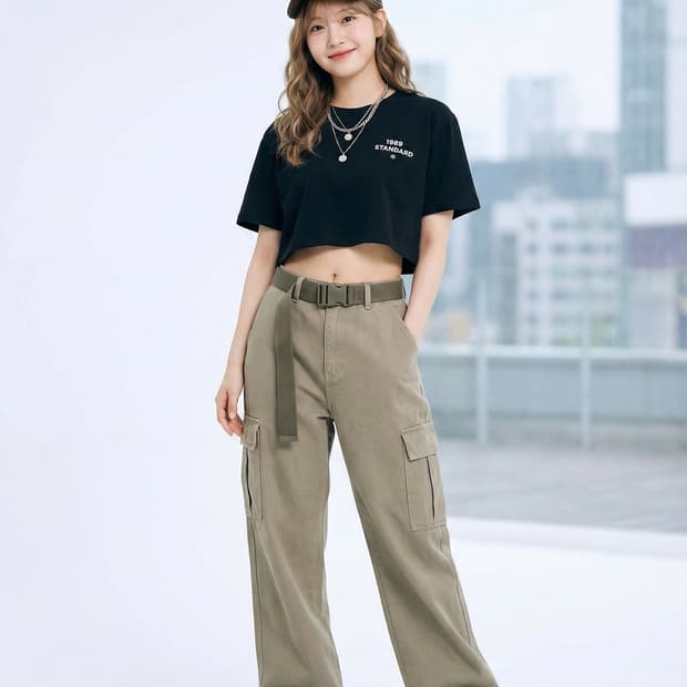 1989 스탠다드 쿨코튼 로고 크롭 반팔 티셔츠