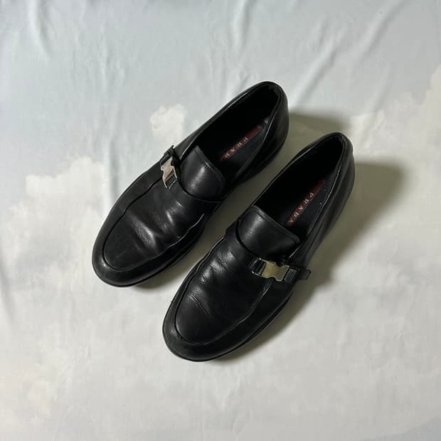 Prada sports buckle strap loafers