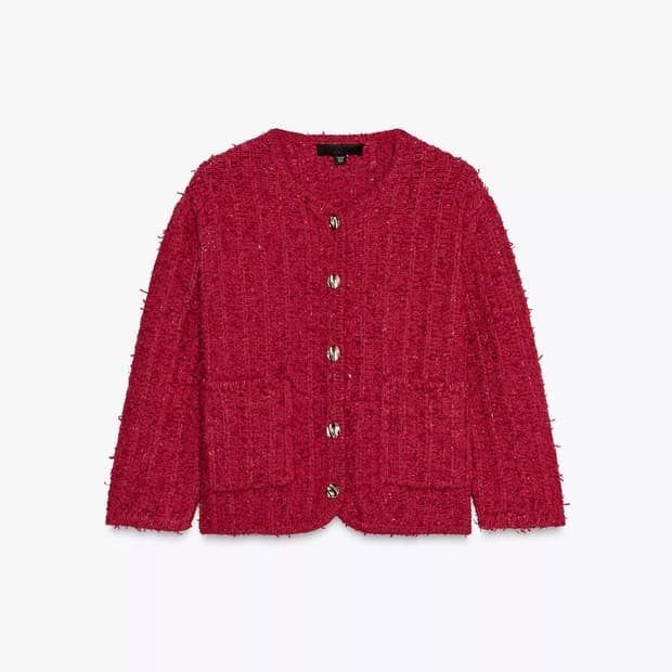 자라 7부 슬리브 니트 가디건 M