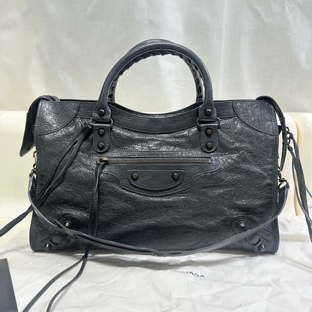 [A+ 정품] 발렌시아가 시티 모터백 미디움 다크그레이