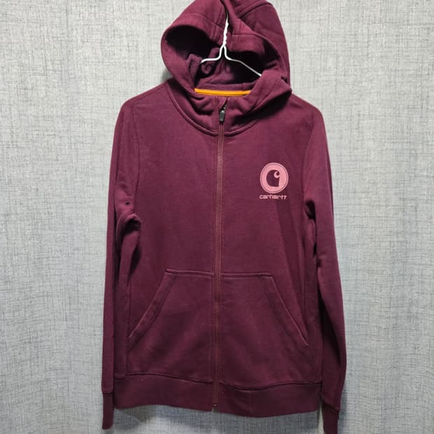 칼하트 여성 슬라이틀리핏  버건디 후드집업 