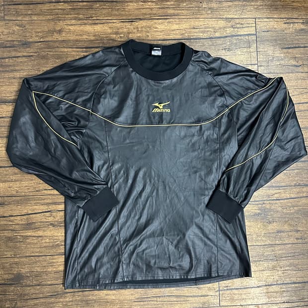 미즈노 일본빈티지 블랙 골드 피스테 웜업 긴팔 2XL