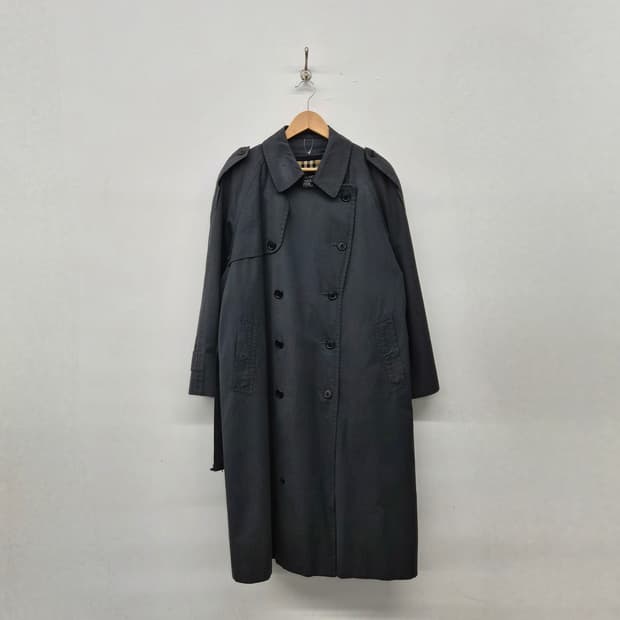 버버리 블랙 롱 트렌치코트 남녀공용 L