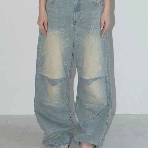 팬시클럽 엔젤 빈티지 워싱 핀턱팬츠