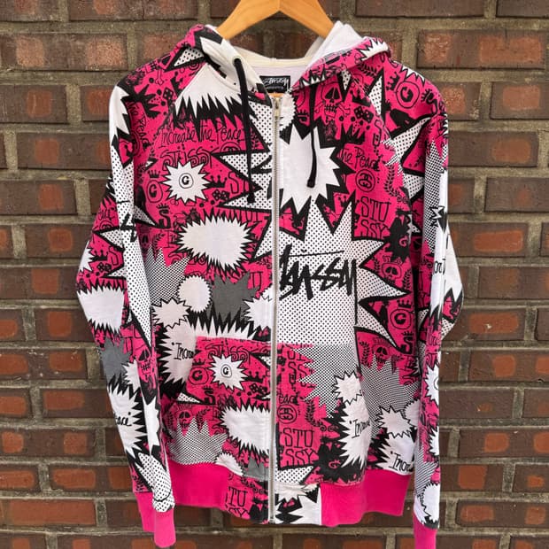 Stussy/스투시 2000s Comic Zip Up Hoodie