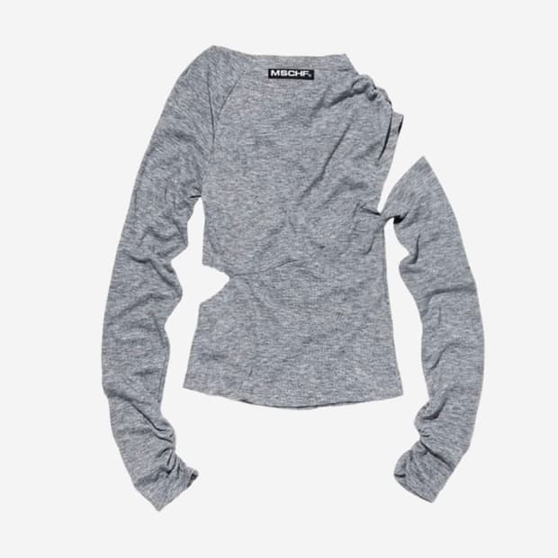 [L] 미스치프 카울 넥 셔링 탑 그레이