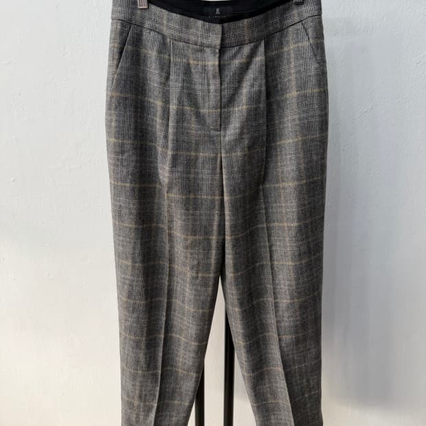 정품) 랑방 한섬 체크 패턴 슬랙스 바지 67(28)