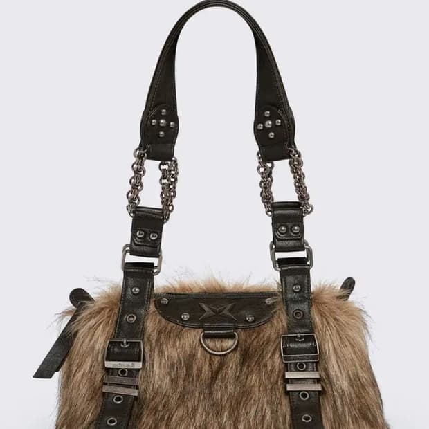 mingalondon 밍가런던 브라운 퍼 가방 숄더백 갸루